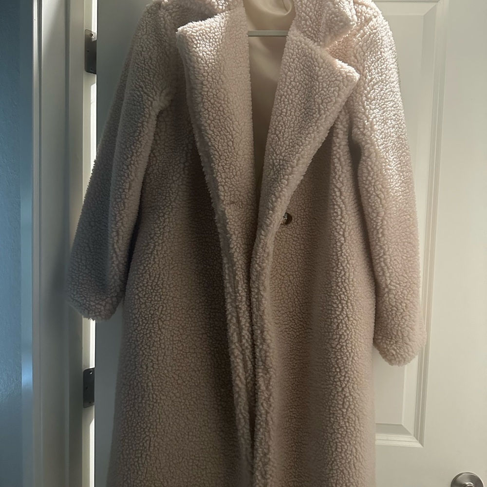 Women's Cream Teddy Coat